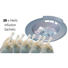AUS Portable Hemorrhoid Therapy Toilet Sitz Bath Bidet Tub Postpartum Patient:Herbal Angel 20 Pack and FREE Sitz bath Graphite